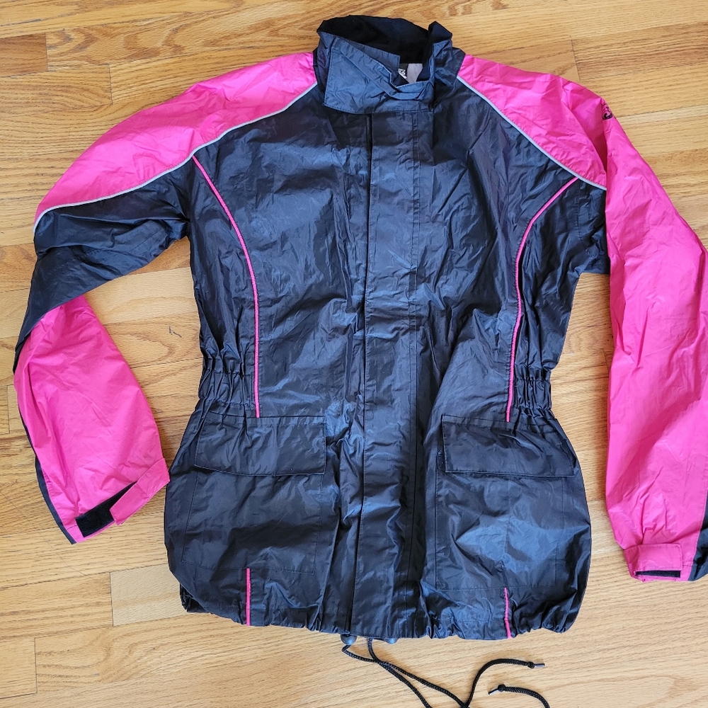 Women's Black and Pink Rain Suit